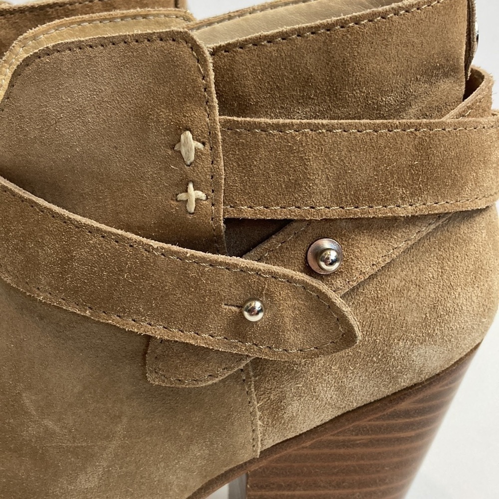 Rag & Bone Harrow Leather Ankle Boots Stone Suede Tan 38.5 EU 8.5 US Neutral - Picture 9 of 16